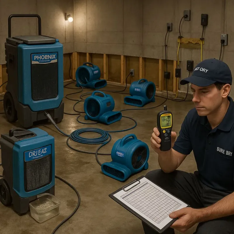 Structural Drying and Dehumidification process in Mantorville, MN